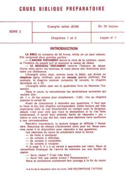 Cours biblique sur Jean