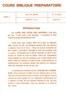 Cours biblique sur les Actes