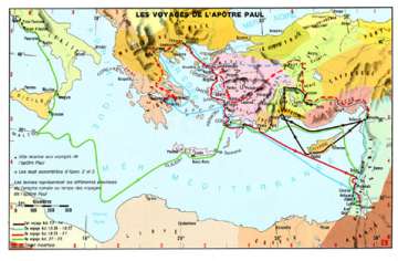 Carte murale: Les voyages de l'apôtre Paul
