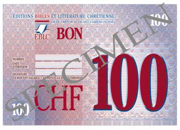 Bon cadeau - valeur CHF 100.00