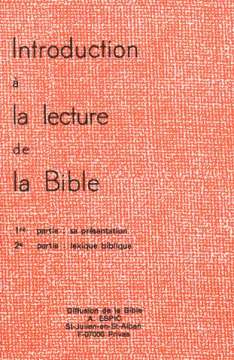 Introduction à la lecture de la Bible